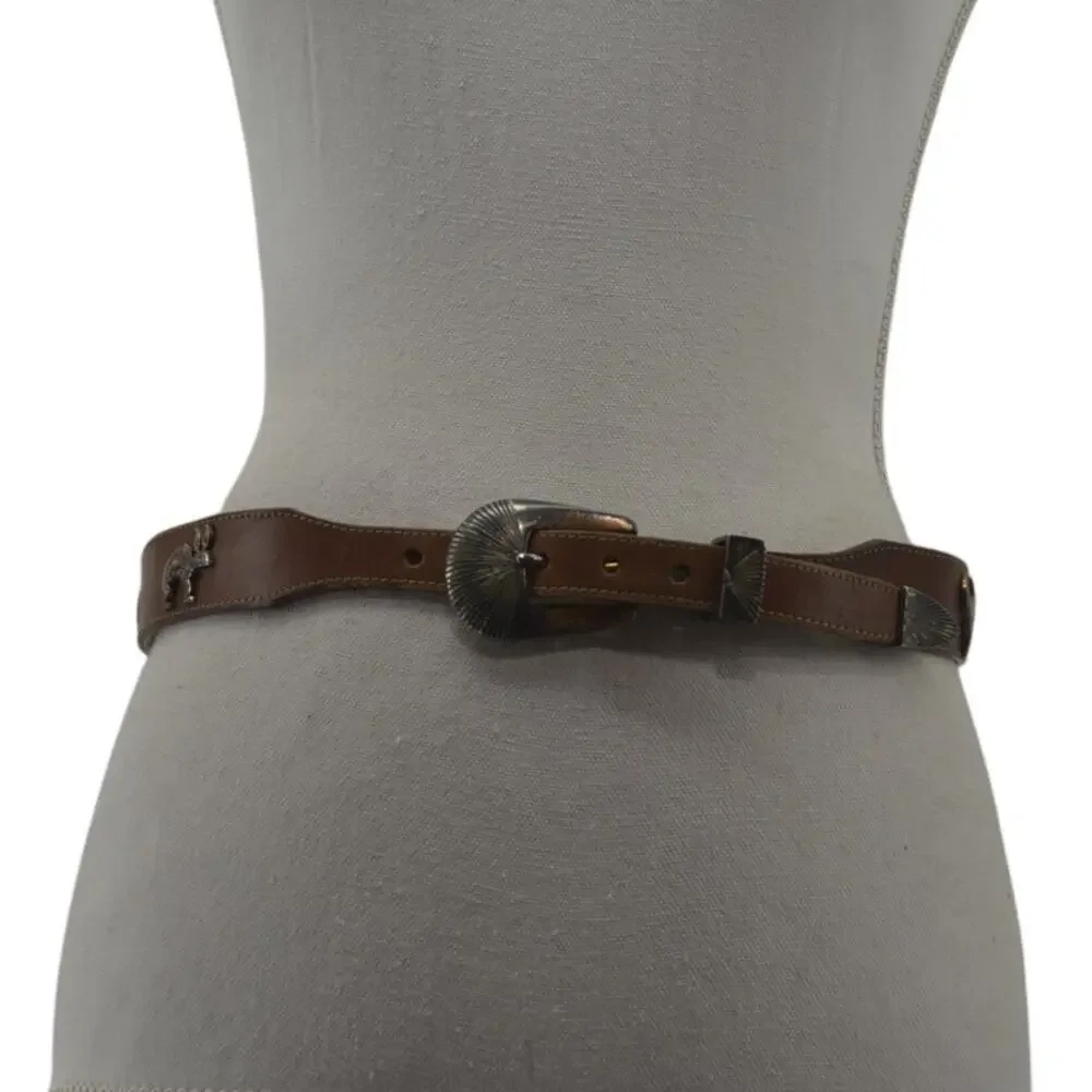 Vintage Silver Creek Southwestern Concho Brown Leather Sz 30
